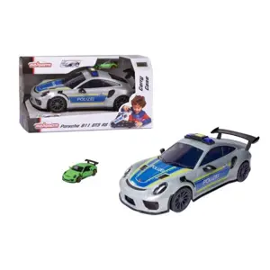 Majorette Autíčko policejní s boxem na autíčka Porsche 911 GT3 RS Polizei Carry Case se zvukem a světlem a 1 autíčkem