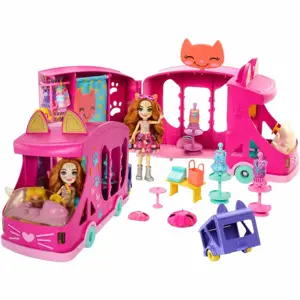 Mattel Enchantimals Glam Party Kočičí módní obchod na kolech