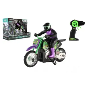 Motorka RC plast 22cm 2,4GHz na dálkové ovládání na baterie v krabici 33x23x13cm