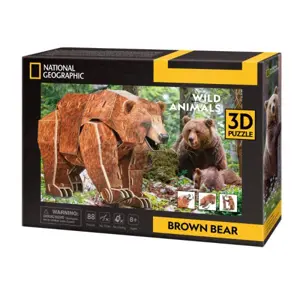 Produkt National Geographic 3D puzzle Medvěd hnědý 86 dílků DS1096H Cubic Fun