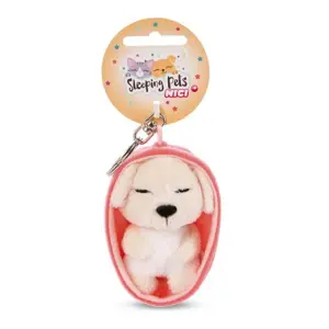 NICI 48834 Plyšová klíčenka Sleeping Pets pes 8cm krémová