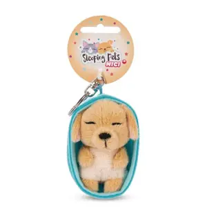 NICI 48835 Plyšová klíčenka Sleeping Pets pes 8cm karamel