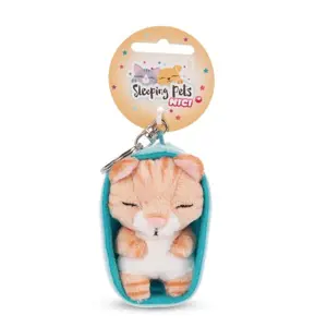 Produkt NICI 48837 Plyšová klíčenka Sleeping Pets kočka 8cm hnědá s pruhy