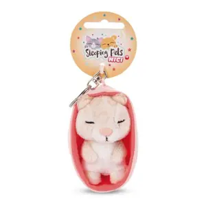 NICI 48840 Plyšová klíčenka Sleeping Pets kočka 8cm s fleky