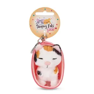 NICI 48842 Plyšová klíčenka Sleeping Pets kočka 8cm tříbarevná