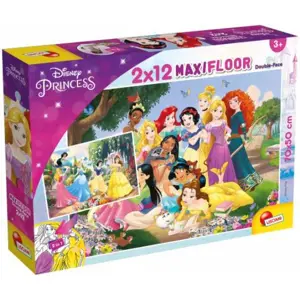 Oboustranné puzzle Supermaxi 2x12 ks 50x35cm Princezny