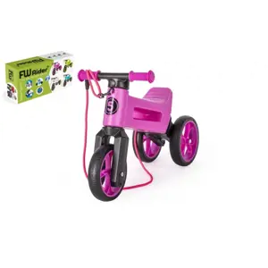 Odrážedlo FUNNY WHEELS Rider SuperSport fialové 2v1+popruh, výš. sedla 28/30cm nos 25kg 18m+ v krab.