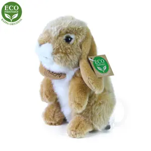 plyšový králík béžový stojící , 18 cm, ECO-FRIENDLY