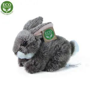 Plyšový králík tmavě šedý ležící, 17 cm, ECO-FRIENDLY