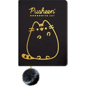 Produkt Plyšový zápisník A5 96k, řada Pusheen, černá zlatá