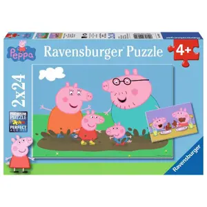 RAVENSBURGER 090822 Prasátko Peppa: Šťastná rodina 2x24 dílků