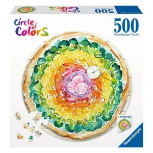 RAVENSBURGER Kulaté Kruh barev: Pizza 500 dílků