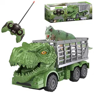 RC auto na dálkové ovládání - zelený dinosaurus + figurka