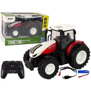 RC Traktor 1:24 bílo-červený