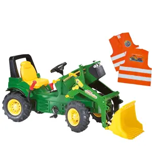 ROLLY TOYS Šlapací traktor John Deere s kbelíkem + Reflexní vesta pro děti zdarma