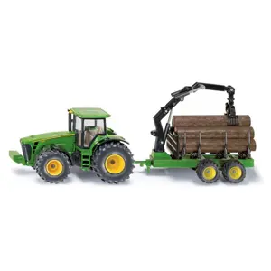 SIKU Farmer - Traktor John Deere s lesním přívěsem 1:50