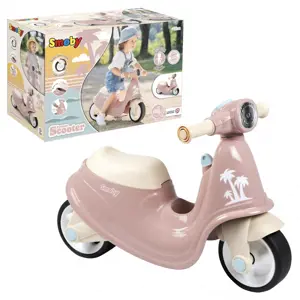 Smoby motorka s reflektorom Scooter Pink s gumenými kolesami ružové