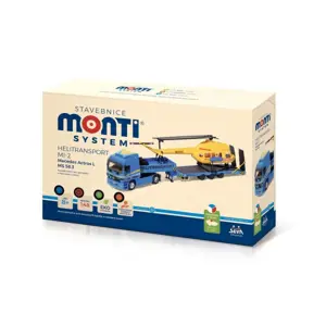 Produkt Stavebnice Monti System MS 58.3 Helitransport MI-2 Mercedes Actros L 1:48 v krabici 31,5x21x8cm