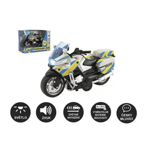 Teddies Motorka policejní 12cm kov/plast na baterie