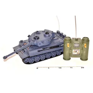 Teddies RC Tank TIGER I plast 33cm 27MHz RTR na baterie+dobíjecí pack se zvukem a světlem 1:28