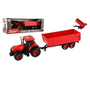 Produkt Teddies Traktor Zetor s valníkem plast 36cm na setrvačník na bat. se světlem se zvukem v krabici 39x13x13cm