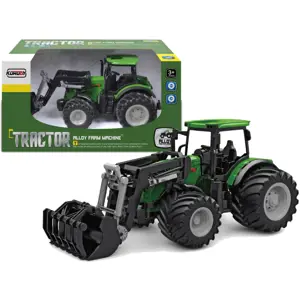 Traktor 1:24 zelený gumová kola