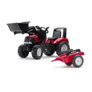 Traktor šlapací Case IH Puma 240CVX s valníkem a přední lžící s vlečkou