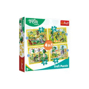 Produkt Trefl 4v1 Rodina Treflíků 20,5 x 28,5 cm v krabici 28 x 28 x 6 cm