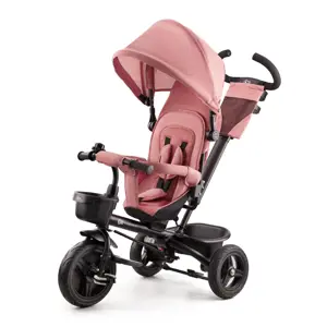 Tříkolka Kinderkraft Aveo Malachite Rose Pink s vodicí tyčí