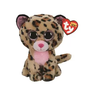 TY BEANIE BOOS LIVVIE hnědorůžový leopard 24cm