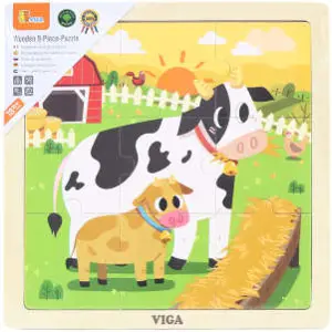 Viga puzzle 9 dílků kravičky