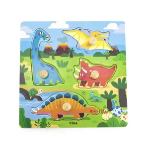 Viga Toys puzzle s odznaky Dinosauři