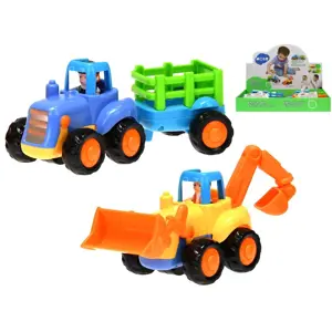 Wiky Vehicles Traktor + vlek / Bagr se setrvačníkem, 16 cm