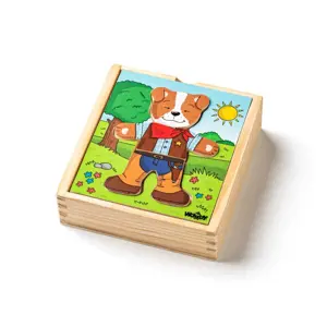 Woody puzzle šatní skříň Pejsek 18 dílů