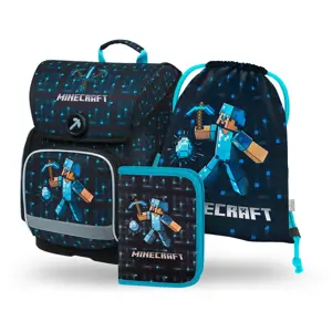 BAAGL 3 SET Ergo Minecraft Blue Axe: aktovka, penál, sáček