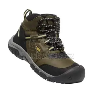 Dětské celoroční boty Keen Ridge Flex Mid WP Youth dark olive/dusky citron Velikost: 35