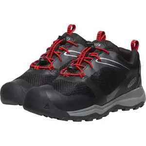 Dětské celoroční boty Keen WANDURO LOW WP YOUTH black/ribbon red Velikost: 32-33