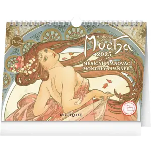 NOTIQUE Stolní kalendář Alfons Mucha 2025, 30 x 21 cm