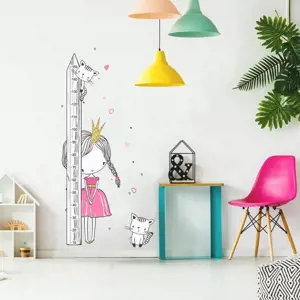 Produkt Samolepky do dětského pokoje - Princezna s kočičkou - INSPIO dětský metr