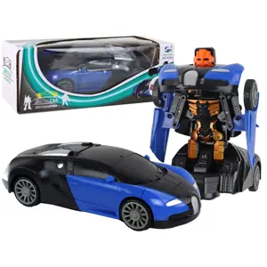 Auto Robot 2v1 Transformers Bugatti modré