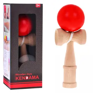 Dětská dřevěná hra Kendama červená