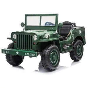 Dětský elektrický Jeep Willys 4x4 třímístný zelený