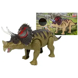 Dinosaurus Triceratops na baterie se zvukovými efekty hnědý