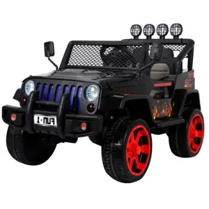 Elektrické autíčko Jeep Raptor 4x4 černé s plameny