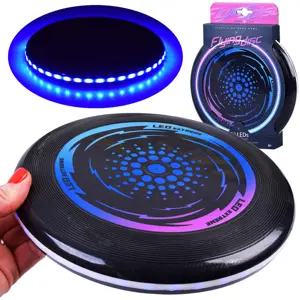 Létající svítící LED disk UFO 23 cm na házení a zábavu