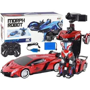 Mamido Auto Robot Transformers 2v1 na dálkové ovládání RC 1:10 červená