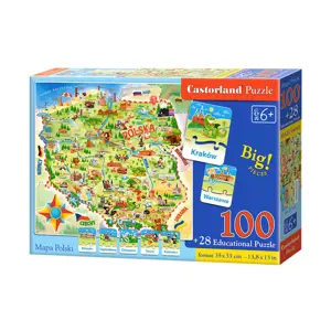 mamido Castorland Puzzle Mapa Polska 100 dílků a kvíz