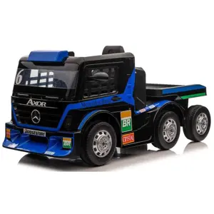 Produkt mamido Dětský elektrický kamion Mercedes Axor LCD MP4 s návěsem modrý