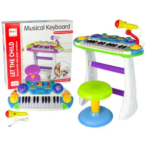 Produkt mamido Dětský elektrický keyboard se stoličkou modrý