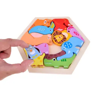 Produkt mamido Dřevěné barevné puzzle zvířata ze ZOO 13 dílů